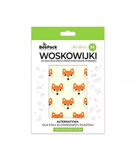 Woskowijka do przechowywania żywności, LIS RUDZIELEC, rozmiar M (28x28cm), BeePack - Folia, papier śniadaniowy, serwetki - miniaturka - grafika 1