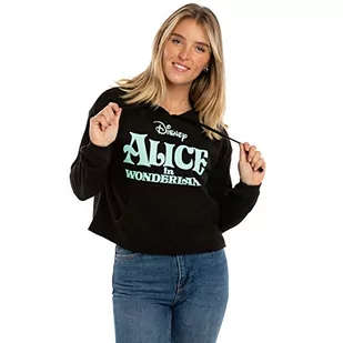 Disney Damska bluza z kapturem z logo Alice, Czarny, 34 - Bluzy damskie - miniaturka - grafika 1