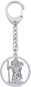 Breloki - Srebrny Brelok Święty Krzysztof GRAWER - miniaturka - grafika 1