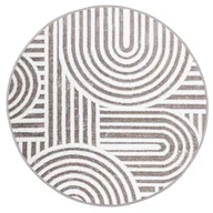 Dywany - Dywan okrągły Salma Liście ivory-beżowy śr. 100 cm - miniaturka - grafika 1