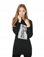 Bluzy damskie - Długa Bluza Tunika Damska Bawełniana 242-03 r S - miniaturka - grafika 1