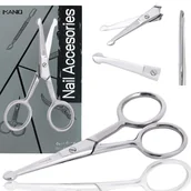 Akcesoria do paznokci - Nożyczki do paznokci skórek proste ostrza kosmetyczne manicure pedicure stal gabinet SPA srebrne - miniaturka - grafika 1