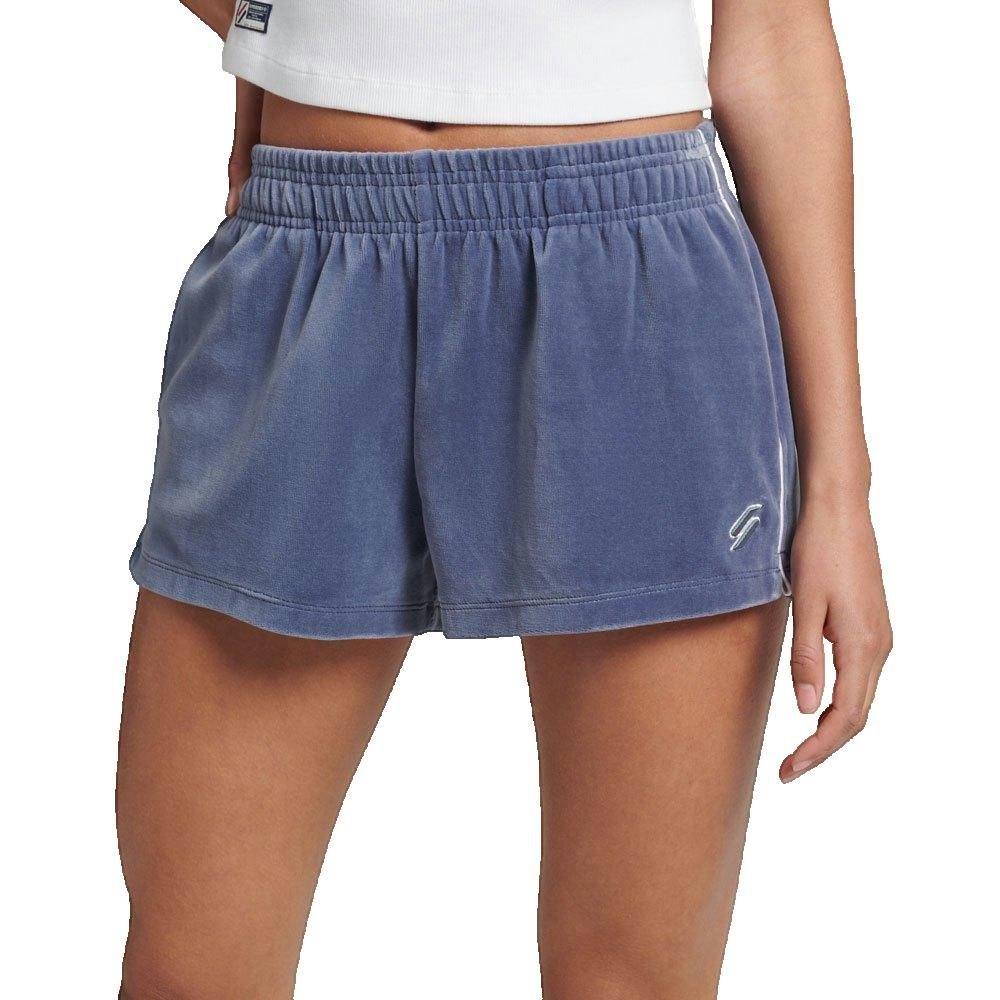 Szorty z weluru z logo damskie Superdry