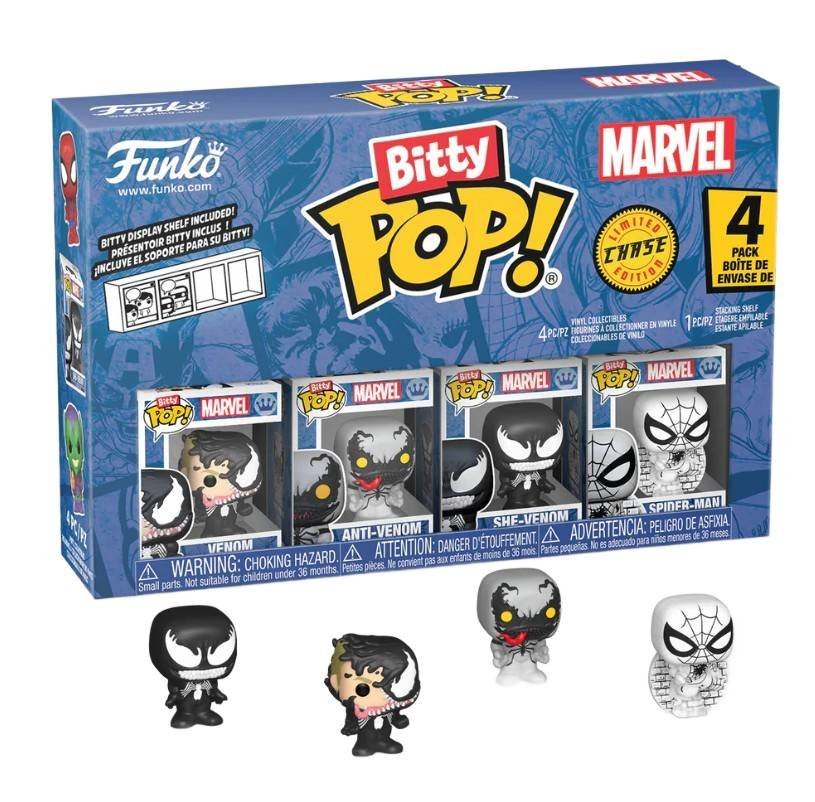 funko pop! spider-man bitty pop 4 pack 2.5cm venom spider-man anti
