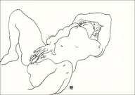 Plakaty - Reclining Nude, Egon Schiele - plakat Wymiar do wyboru: 50x40 cm - miniaturka - grafika 1