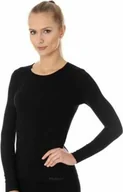 Koszulki i topy damskie - Brubeck LS00900A Koszulka damska z dugim rkawem COMFORT COTTON czarny M - miniaturka - grafika 1