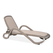 DKWADRAT Leżak Alfa plecionka tortora, rama torto tortora 97026