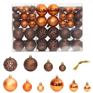 vidaXL Bombki świąteczne 100 szt., brązowe, 3/4/6 cm - Bombki - miniaturka - grafika 1