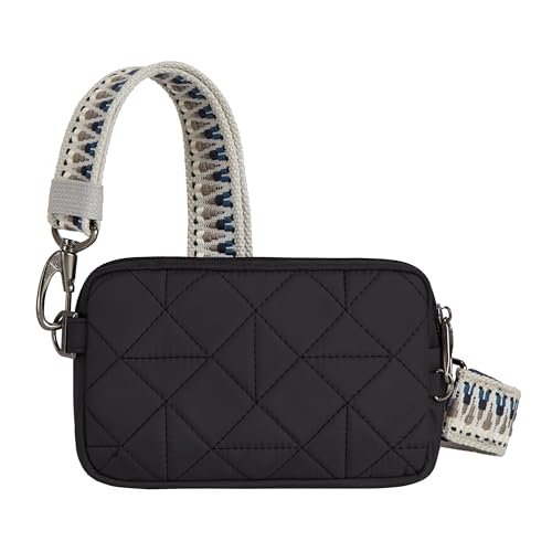Travelon Unisex Boho antykradzieżowa chusta na telefon crossbody, czarna, Czarny