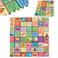 Zabawki interaktywne dla dzieci - Gruba mata piankowa Eva duże puzzle pankowe 120x120x 1cm alfabet EM2002O - miniaturka - grafika 1