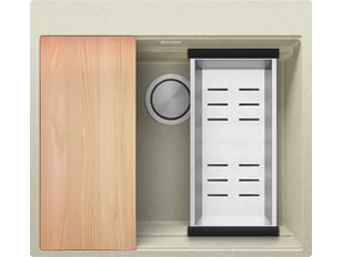 Primagran.pl Zlewozmywak kuchenny granitowy jednokomorowy z wewnętrzym ociekaczem Step i największą komorą MAX Oslo 60 Multilevel MOIKB-X0#N+ACOL02-KI$G+ADDP44-KB$G - Zlewozmywaki - miniaturka - grafika 1