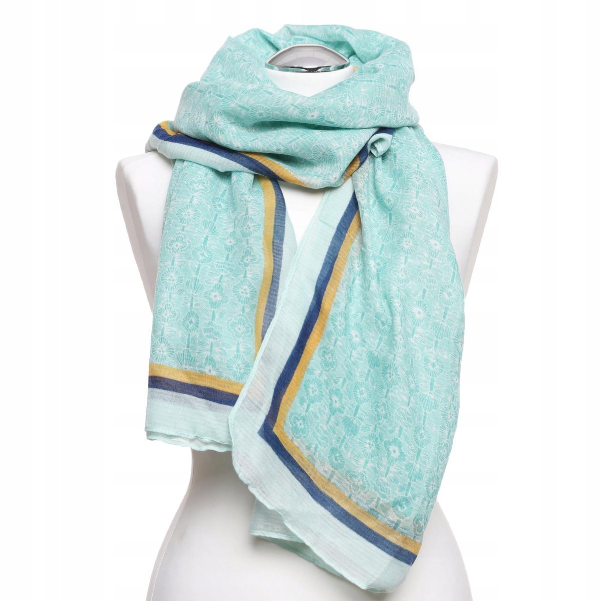 Szalik Damski Szal Wiosenny Kwiaty Zwiewny Lekki Przyjemny Delikatny Moraj Patt2