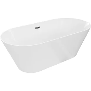 Mexen Luna Slim wanna wolnostojąca 170 x 75 cm, biała, przelew gun metal - 52041707500-95 - Wanny - miniaturka - grafika 1