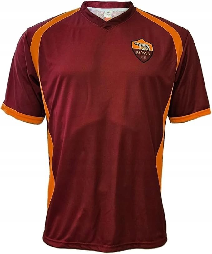 AS ROMA BLUZKA MĘSKA SPORTOWA BORDOWA Z POMARAŃCZOWYMI WSTAWKAMI S 6FA