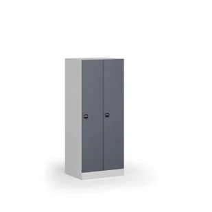 Szafka ubraniowa obniżona, 2 schowki, 1500 x 600 x 500 mm, zamek z czytnikiem kart RFID, drzwi beżowe - Szafki biurowe - miniaturka - grafika 3