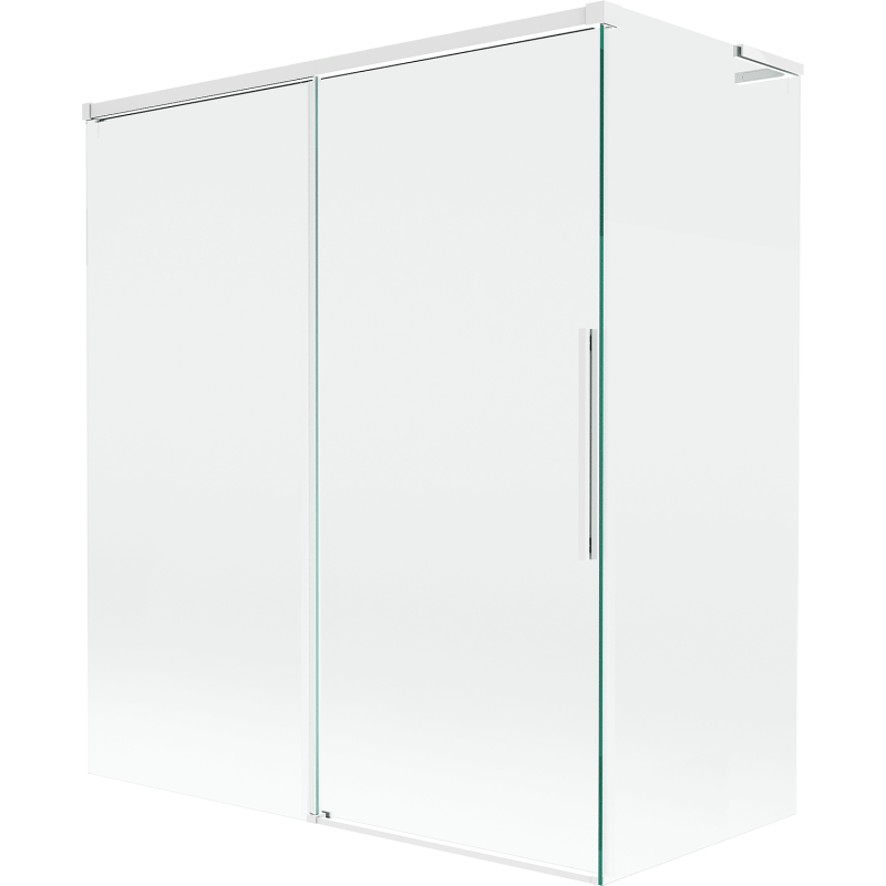 Mexen Rox L parawan nawannowy 2-skrzydłowy rozsuwany 140 + 70 x 150 cm, transparent, biały - 8C9L-140-070-20-00