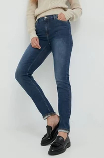 Spodnie damskie - Trussardi jeansy damskie medium waist - grafika 1