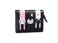 Portfele - PORTFEL DAMSKI PORTMONETKA z kotkiem kotem Śliczny - miniaturka - grafika 1