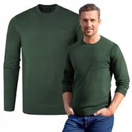 Swetry męskie - SWETER Męski Klasyczny Jednokolorowy Gładki Basic ZIELONY XL Pako Jeans - miniaturka - grafika 1