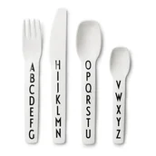 Sztućce dla dzieci - 4-częściowy zestaw białych sztućców dla dzieci Design Letters - miniaturka - grafika 1