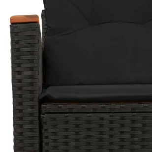 Sofa ogrodowa z poduszkami, 2-osobowa, czarna, polirattan Lumarko! - Sofy ogrodowe - miniaturka - grafika 12