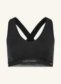 Biustonosze - Icebreaker Biustonosz Sportowy 125 Cool-Lite Sprite Racerbac Z Wełną Merino schwarz - miniaturka - grafika 1