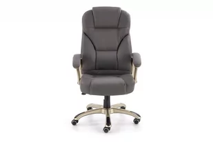 Fotel biurowy, krzesło biurowe Wygodny fotel do biurka obrotowy z ekoskóry szary VIATI - Fotele i krzesła biurowe - miniaturka - grafika 1