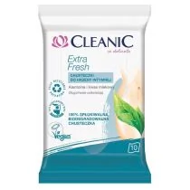 Cleanic Intimate Chusteczki Do Higieny Intymnej Intensive Care 10 szt z Pantenolem i Kwasem Mlekowym