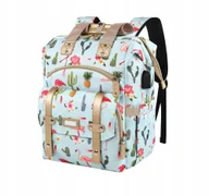 Torby na laptopy - Plecak Na Laptopa 15,6' Wodoodporny Miejski z Usb dziewczęcy kolorowy - miniaturka - grafika 1