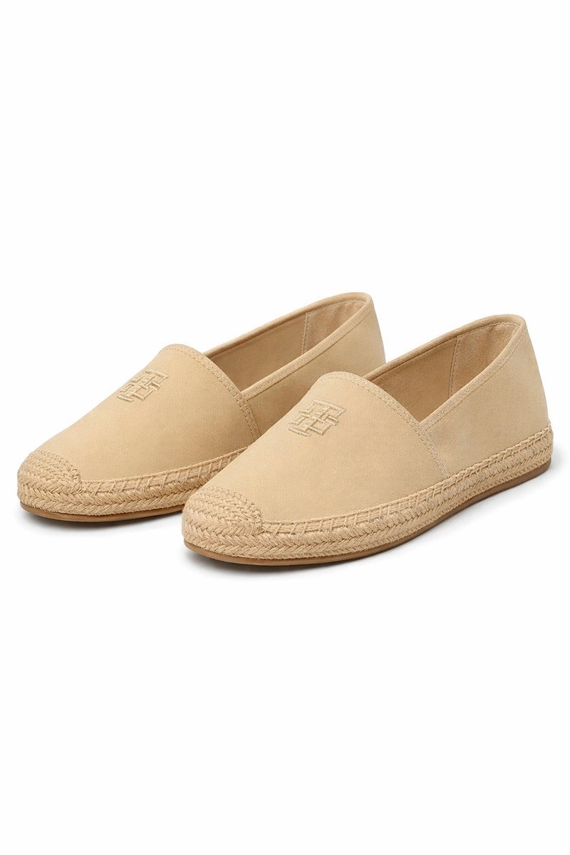 TOMMY HILFIGER BEŻOWE ESPADRYLE Z PLECIONĄ PODESZWĄ I LOGO 36 1I3A