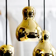 Lampy sufitowe - FRITZ HANSEN Lampa wisząca designerska Calabash P1, możliwość ściemniania, mosiężny / złoty, salon / jadalnia, aluminium, design - miniaturka - grafika 1