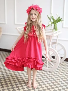 Sukienka Flamenco Pink - Sukienki i spódniczki dla dziewczynek - miniaturka - grafika 1