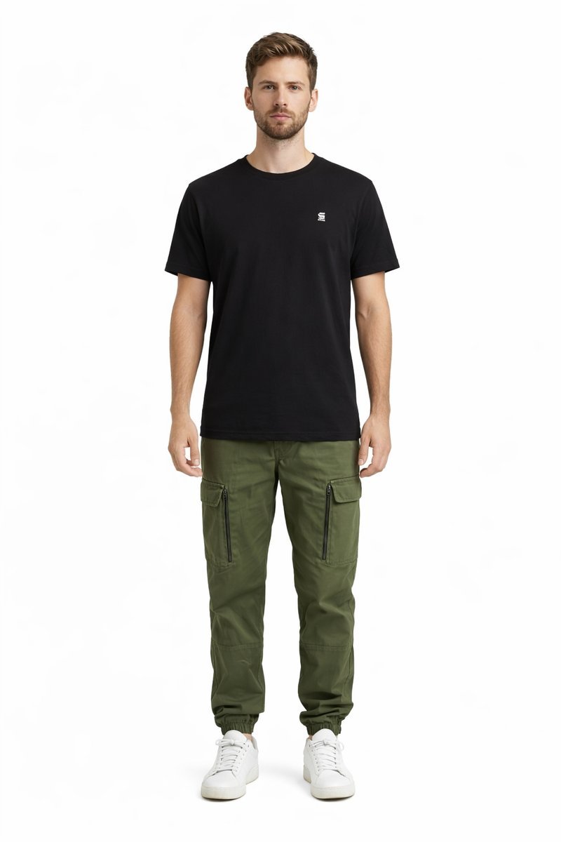G-STAR RAW T-SHIRT CZARNY KLASYCZNY LOGO L 1I1C