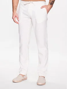 Lindbergh Spodnie materiałowe 30-008003 Biały Tapered Fit - Spodnie męskie - miniaturka - grafika 1