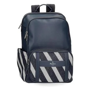 Pepe Jeans Celine Plecak na laptopa 15,6" Niebieski 30x41x14 cms Poliester ze skórą syntetyczną 12,76L by Joumma Bags, niebieski, Plecak na laptopa - Torby na laptopy - miniaturka - grafika 1