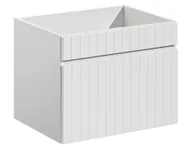 Szafki łazienkowe - Biała ścienna szafka umywalkowa 60 cm z lamelami P0-K09 - miniaturka - grafika 1