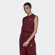 Koszulki sportowe damskie - Koszulka damska Adidas Move Studio krótka top bordowa - miniaturka - grafika 1