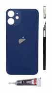 Części serwisowe do telefonów - OEM Panel tylny granatowy do iPhone 12 mini Big Hole szkło klapka baterii - miniaturka - grafika 1