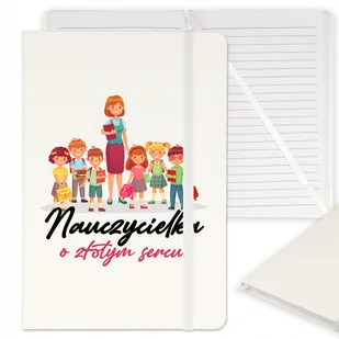 NOTES BIAŁY Z GUMKĄ A5 PREZENT DLA NAUCZYCIELA WZ - Notesy i bloczki - miniaturka - grafika 1
