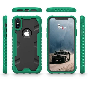 Zizo Proton Case Pancerne etui iPhone X ze szkłem 9H na ekran (Emerald Green/Solid Black) - Etui i futerały do telefonów - miniaturka - grafika 8