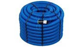 Kanały kablowe - Rura karbowana AROT 50mm dwuwarstwowa osłonowa do ziemi peszel z pilotem 450N HDPE niebieska 50m RDG ELMARK - miniaturka - grafika 1