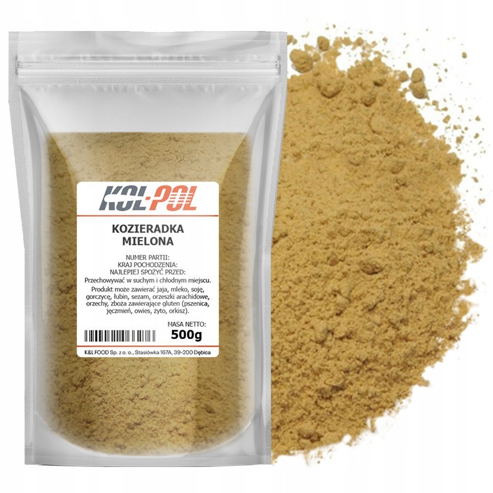 KOZIERADKA MIELONA 500g Naturalna aromatyczna przyprawa jakość Kol-Pol