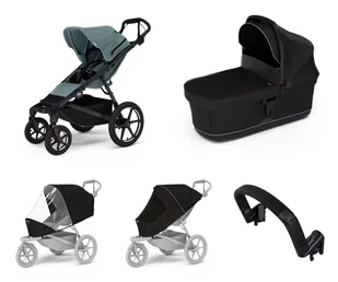 Wózek miejski Thule Urban Glide 4-wheel Mid blue + Bassinet Black SET 5in1 - Wózki dziecięce - miniaturka - grafika 1