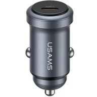 Ładowarki samochodowe - Ładowarka samochodowa USAMS CC321 Aluminium 30W PD USB-C tarnish - miniaturka - grafika 1