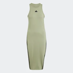 Adidas Sukienka Sportowa Zielona Z Lampasami Bawełniana IW5303 r. Xs - Sukienki - miniaturka - grafika 1