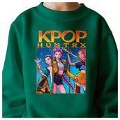 Bluzy dla dziewczynek - BLUZA DZIECIĘCA K-POPOWE ŁOWCZYNIE DEMONÓW HUNTRIX 110-116 BAWEŁNIANA - miniaturka - grafika 1