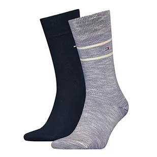 Tommy Hilfiger Męskie skarpety TH Men 2P SLUB CLSSC, granatowe, 39/42, grantowy, 39-42 EU - Skarpetki męskie - miniaturka - grafika 1