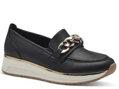 Półbuty damskie - Półbuty damskie na platformie skórzane wsuwane czarne Marco Tozzi 24734-37 - miniaturka - grafika 1