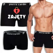 Majtki damskie - Bokserki Czarne Na Walentynki ZAJĘTY Wzory - L - miniaturka - grafika 1