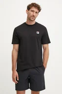 Koszulki męskie - Fila t-shirt bawełniany męski kolor czarny z aplikacją - miniaturka - grafika 1